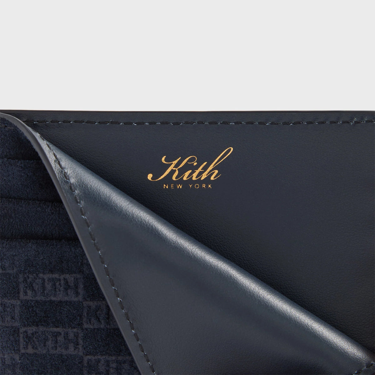 Kith Monogram Suede Card Holder - Ink