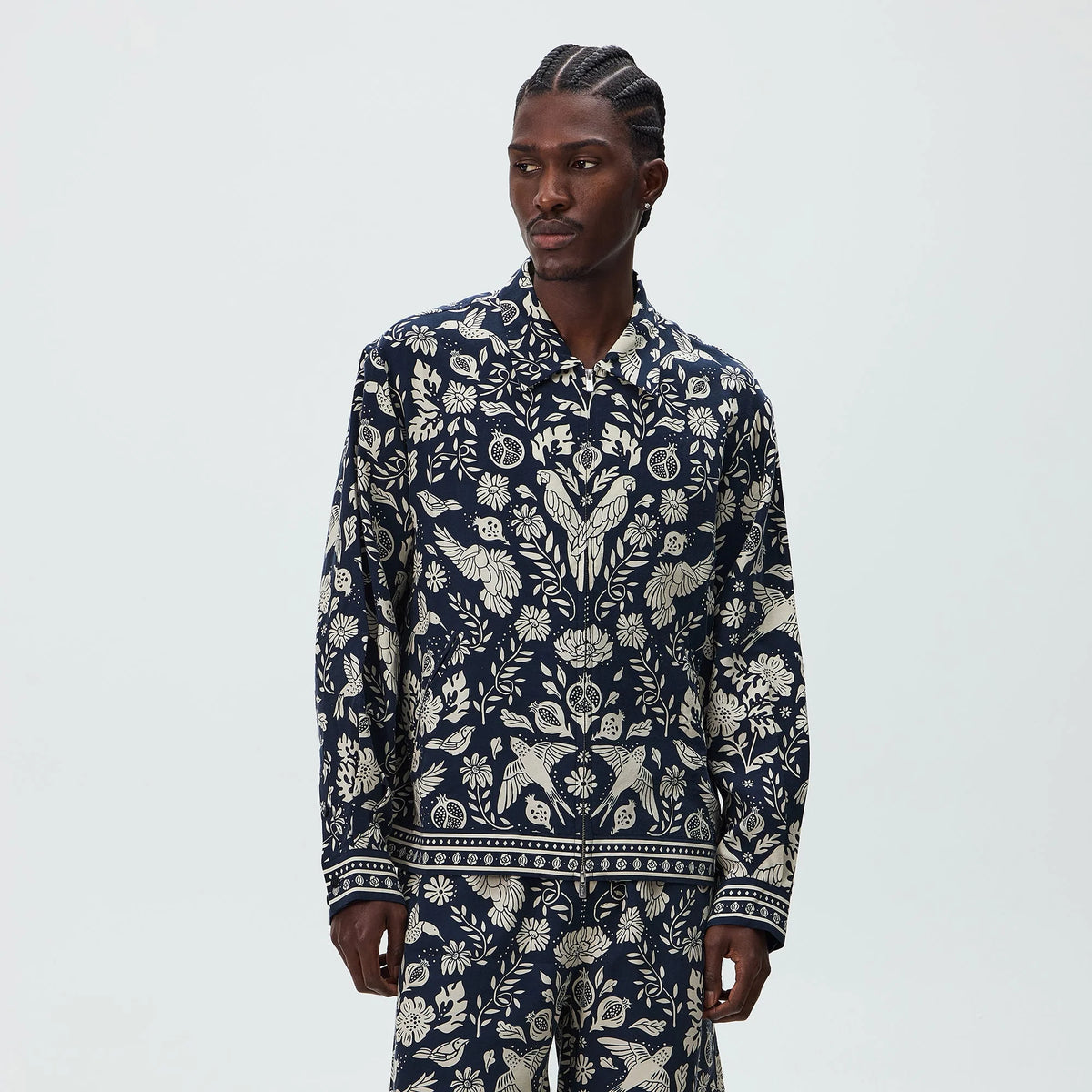 Kith Cupro Linen Connor Blouson Jacket - Nocturnal