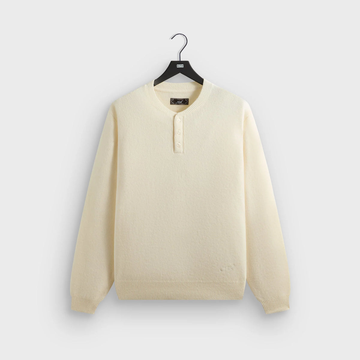 Kith Boucle Harmon Henley Sweater - Sandrift