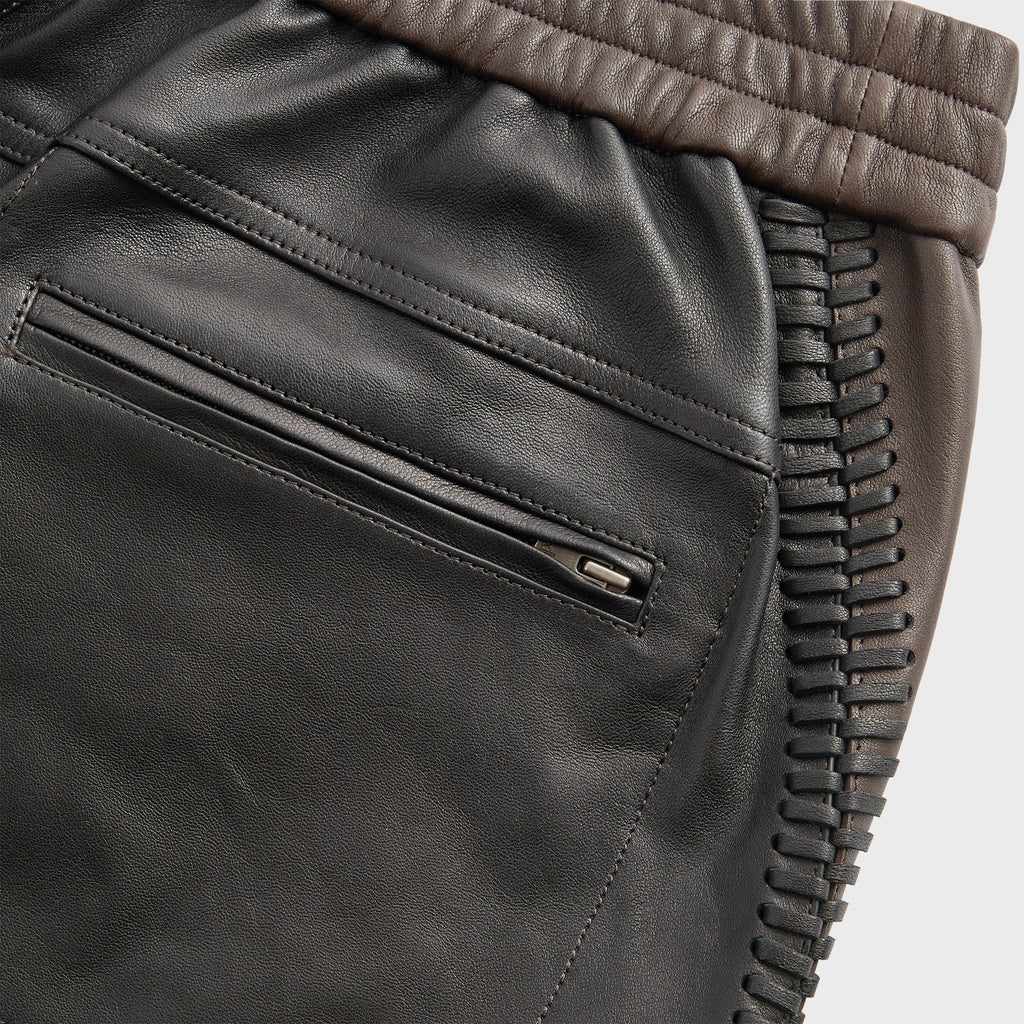 &Kin Irving Combo Leather Moto Pant - Hickory
