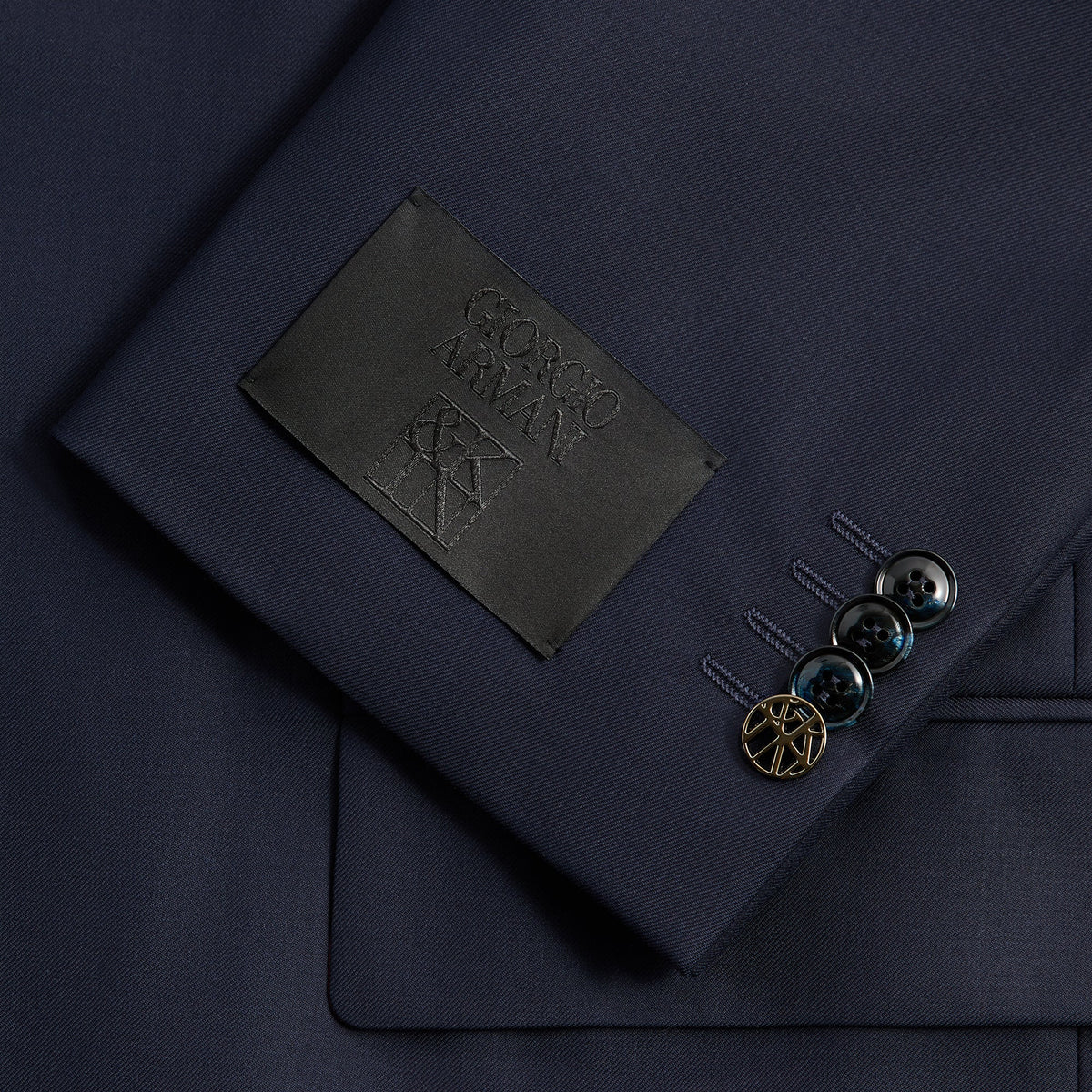 Giorgio Armani & Kith &Kin Cropped Collarless Jacket - Blue / Navy
