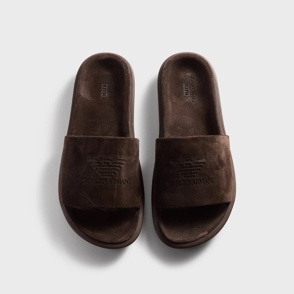 Giorgio Armani & Kith Suede Slides - Pepe