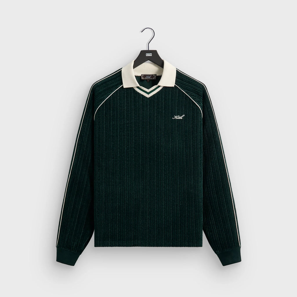Kith Velvet Corduroy Long Sleeve Trevor Polo - Stadium