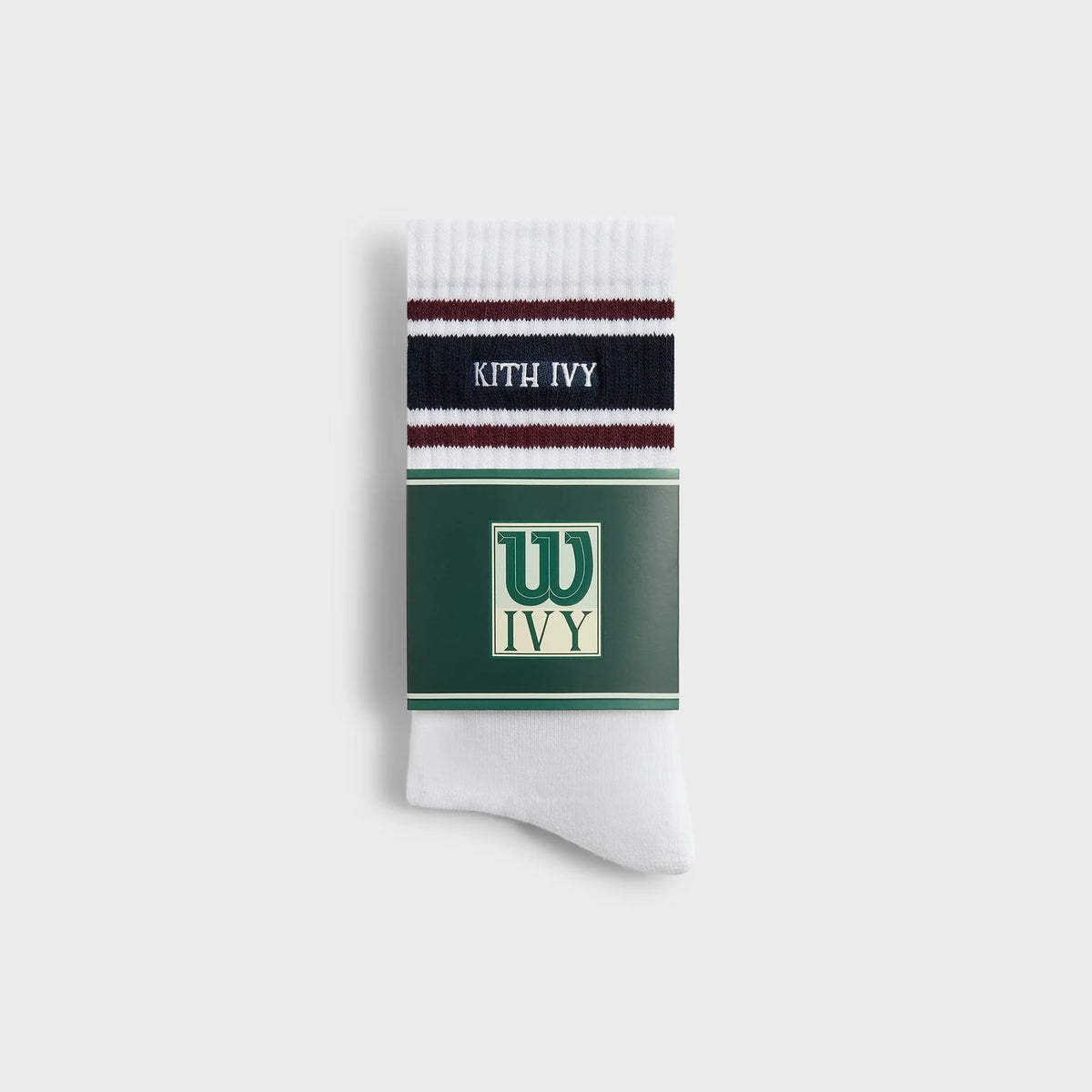 Kith Ivy for Wilson Stripe Logo Crew Socks - White / Port Royal