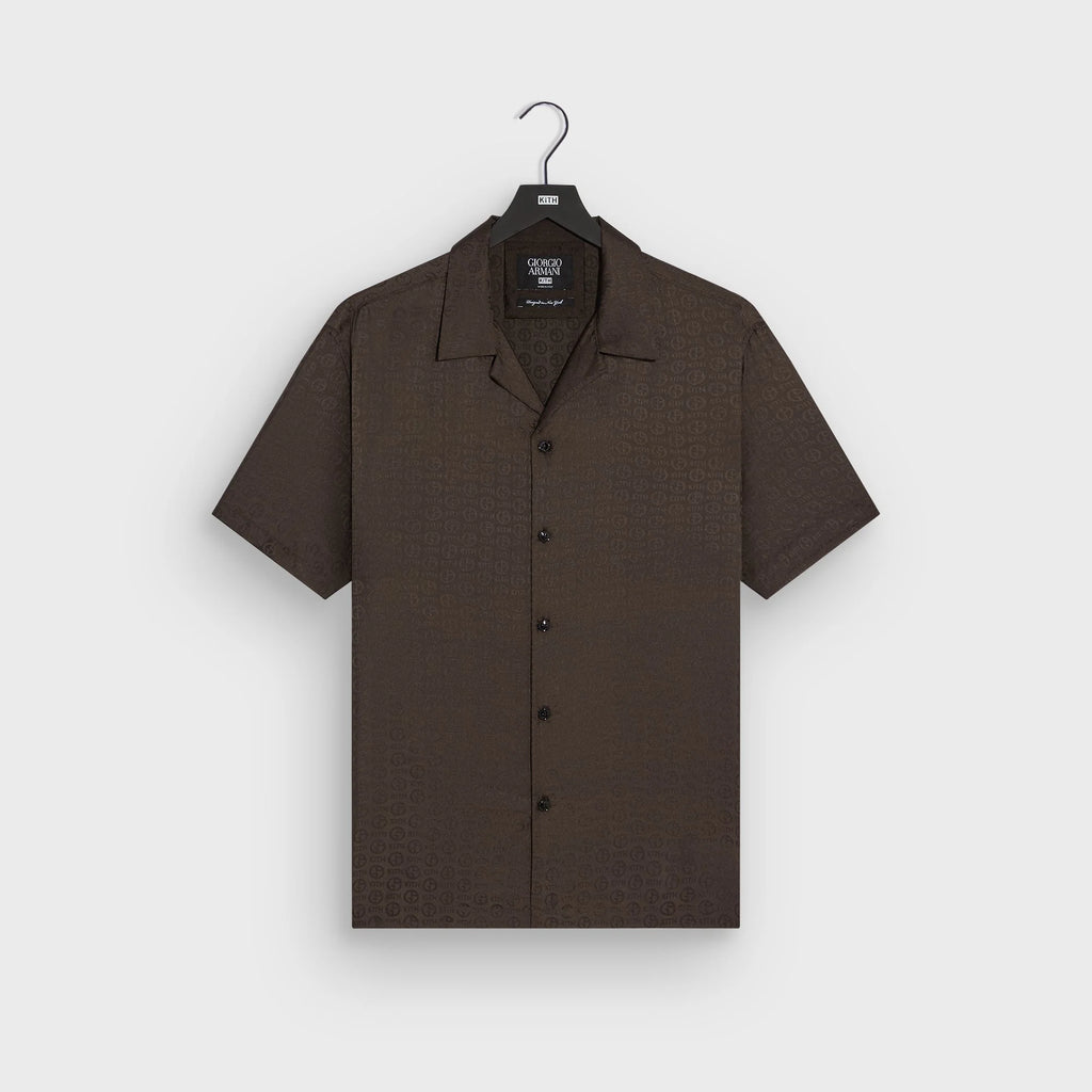Giorgio Armani & Kith Monogram Short Sleeve Thompson Camp Collar Shirt - Kindling