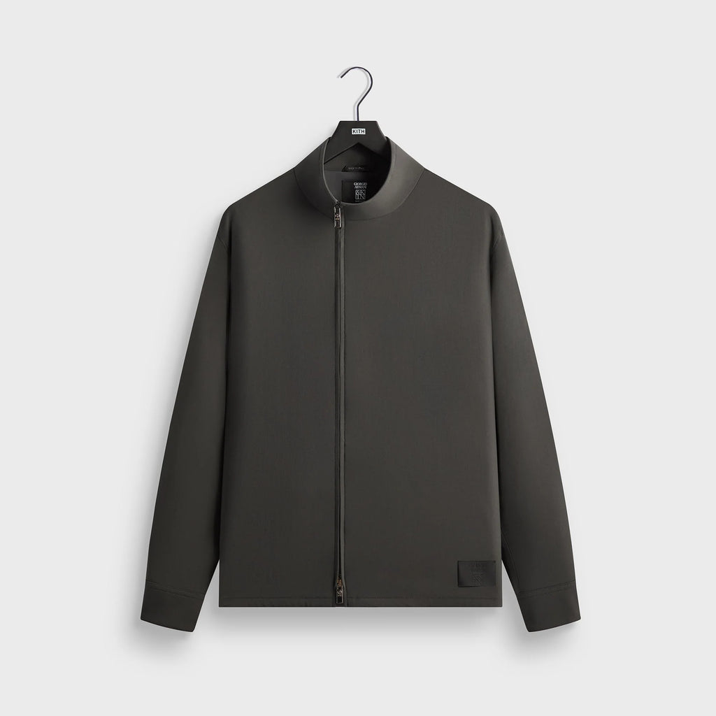 Giorgio Armani & Kith &Kin Asymmetrical Zip Front Shirt - Dark Ash
