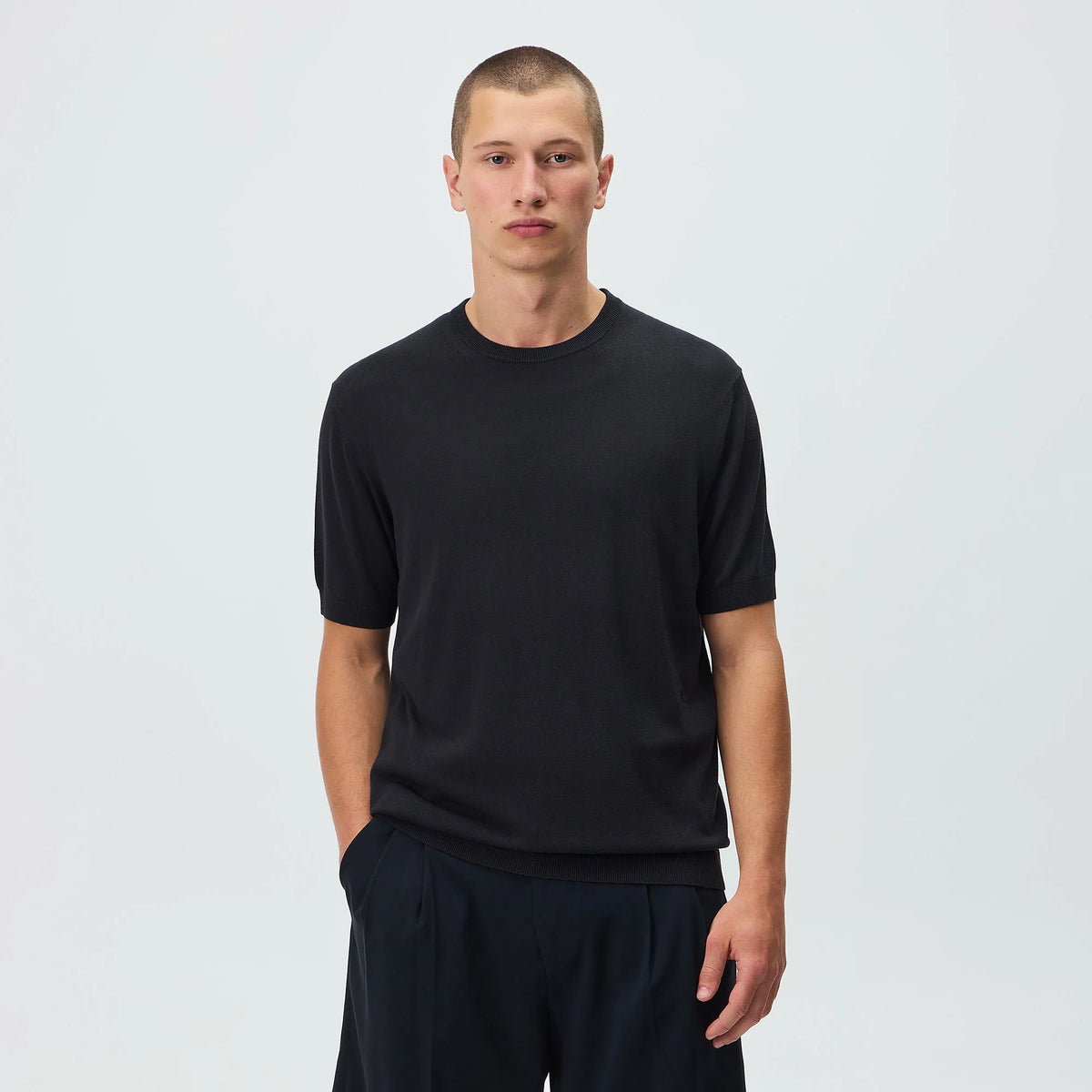 Kith Super Fine Viscose Knit Carrington Tee - Black