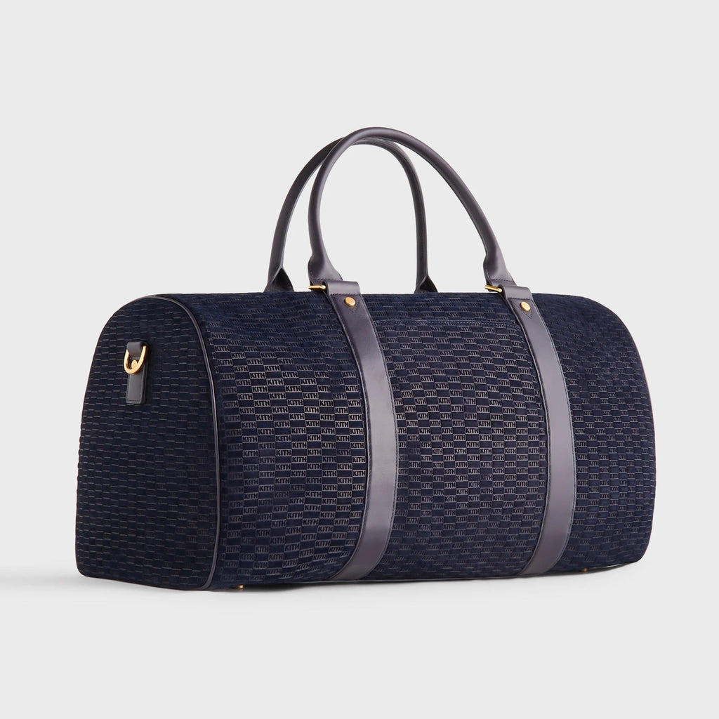 Kith Monogram Suede Traveler K55 Bag - Ink