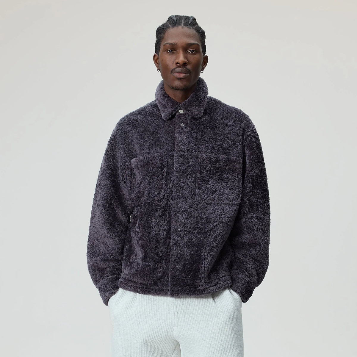 Kith Shearling Ace Shirt Jacket - Thunder