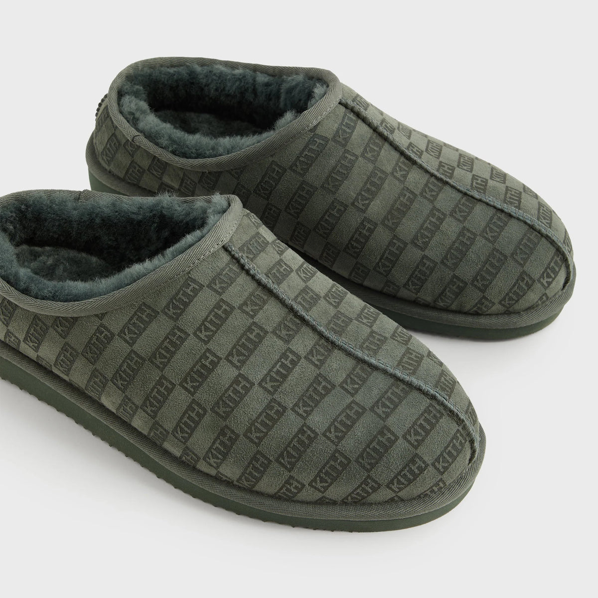 Kith Monogram Shearling Slippers - Stadium