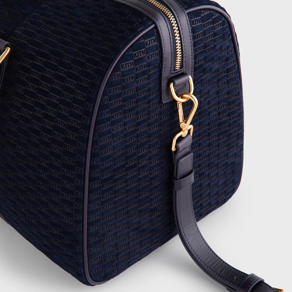 Kith Monogram Suede Traveler K40 Bag - Ink