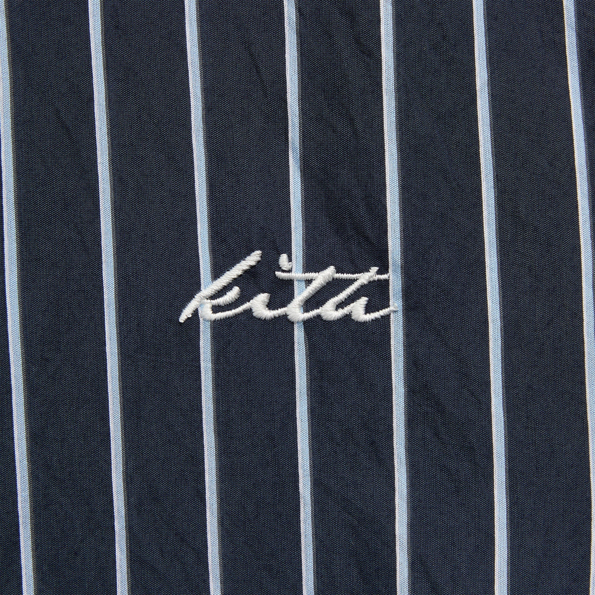 Kith Striped Poplin Long Sleeve Thompson Zip Front Shirt - Blend