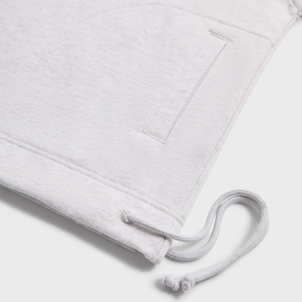 Kith Rib Neck Cropped Camden Hoodie - Light Heather Grey