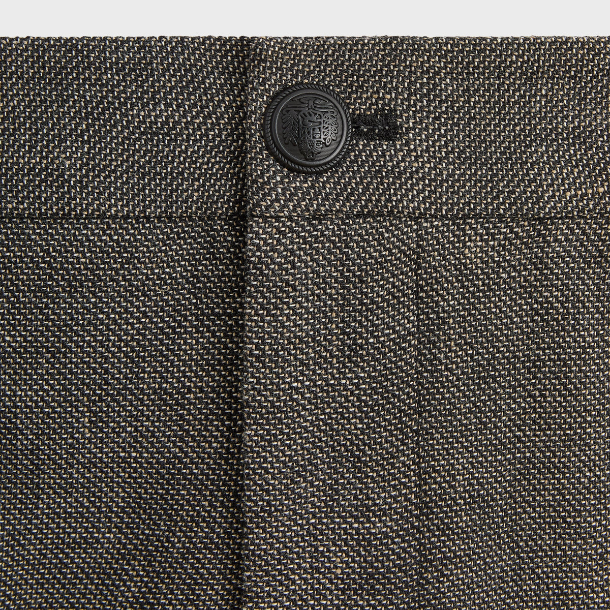 &Kin Textured Linen Flax Brynn Pleated Pant  - Black Melange