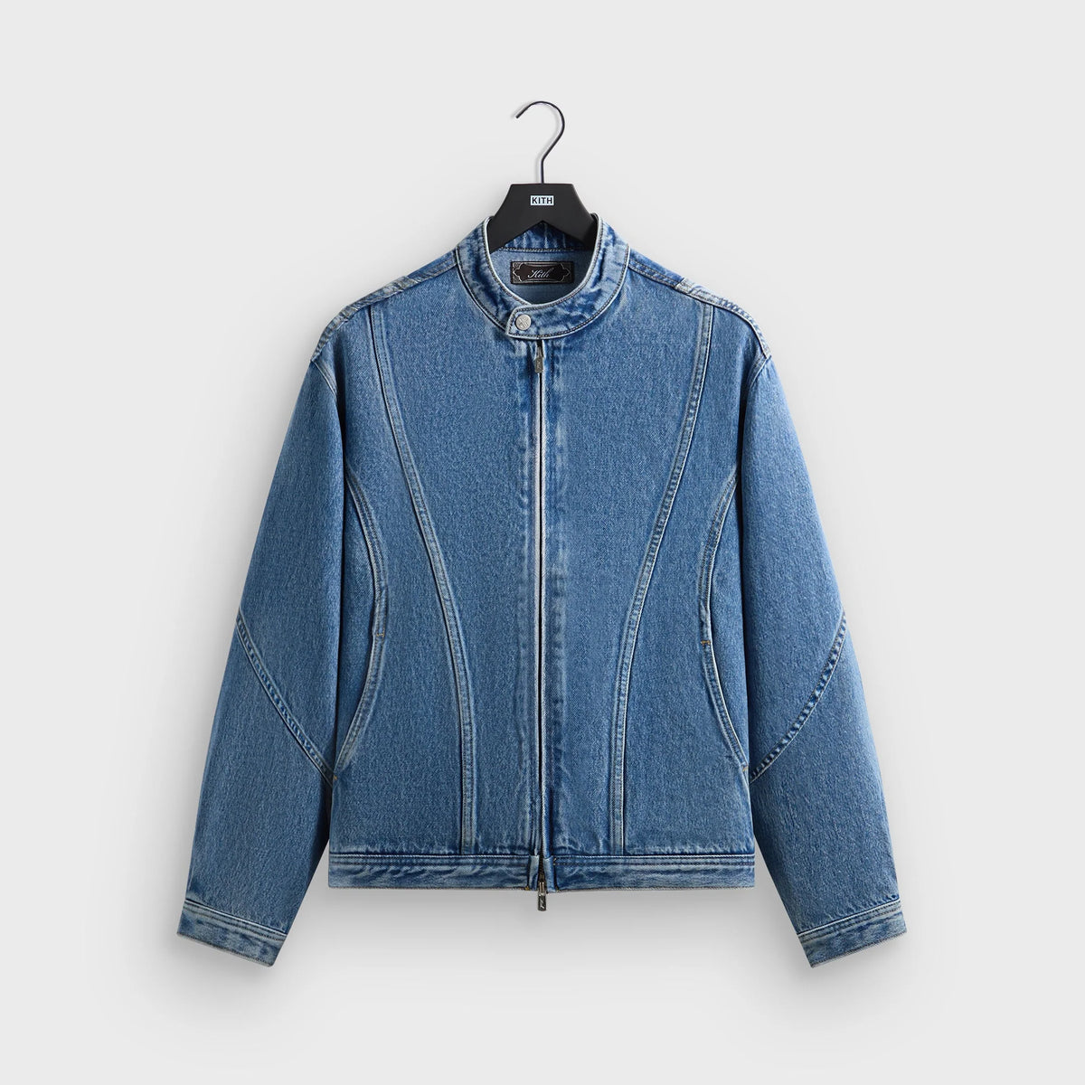 Kith Denim Adrien Moto Jacket - Mid Indigo