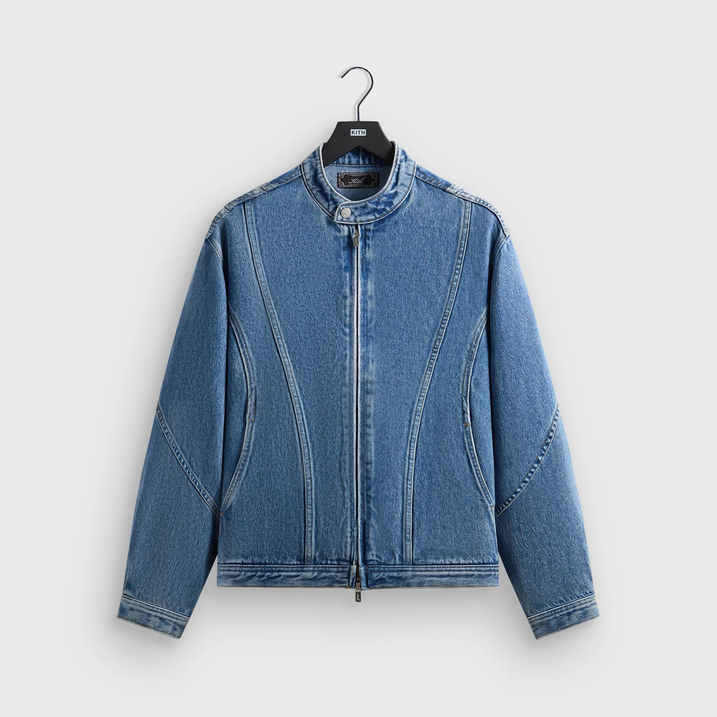 Kith Denim Adrien Moto Jacket - Mid Indigo