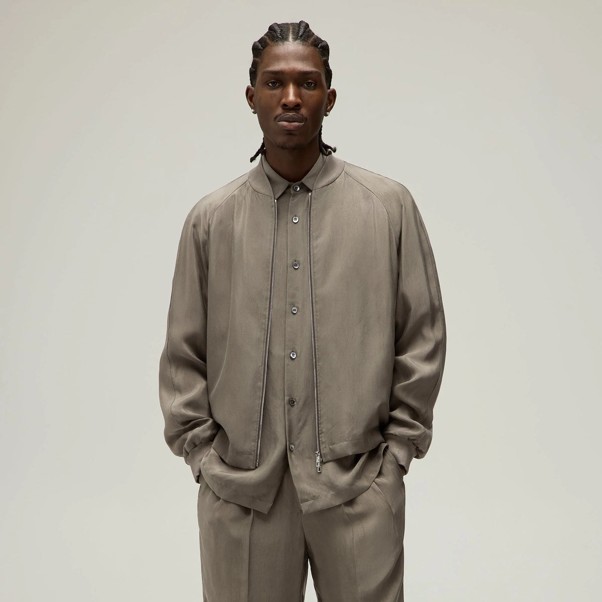 Giorgio Armani & Kith Silky Bomber Jacket - Gravel