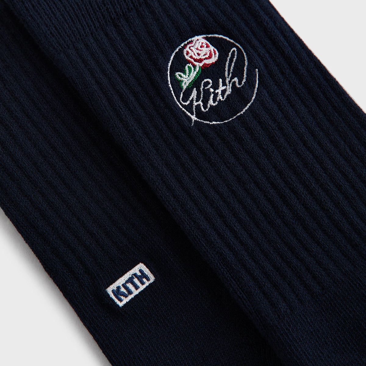 Kith Rose Script Cotton Crew Socks - Nocturnal