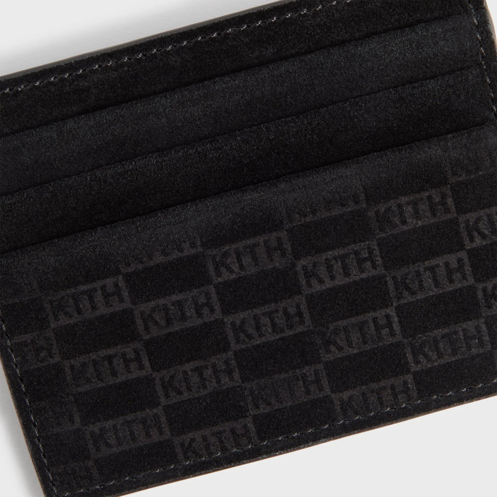 Kith Monogram Suede Card Holder - Black