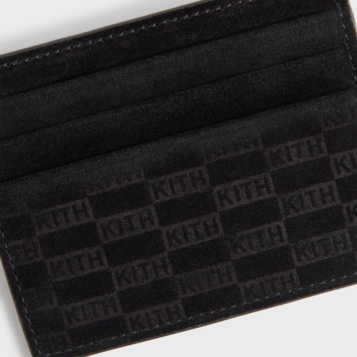 Kith Monogram Suede Card Holder - Black