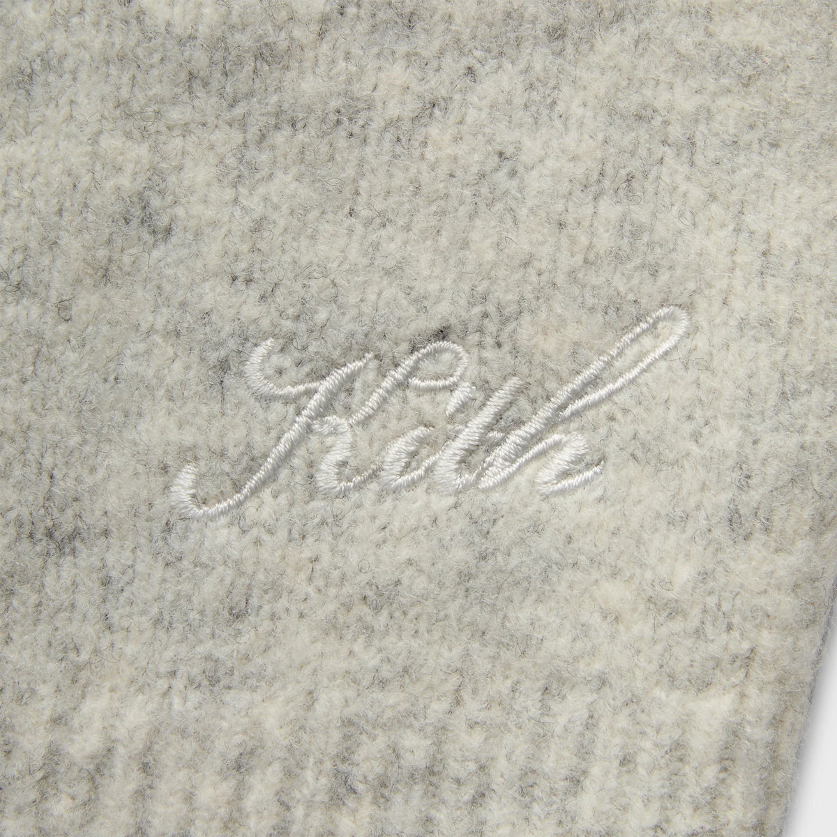 Kith Boucle Harmon Henley Sweater - Light Heather Grey