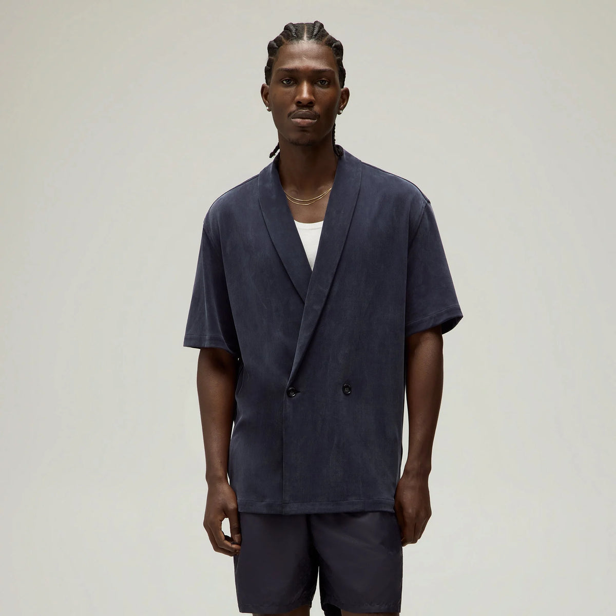 Giorgio Armani & Kith Short Sleeve Thompson Crossover Shirt - Nocturnal