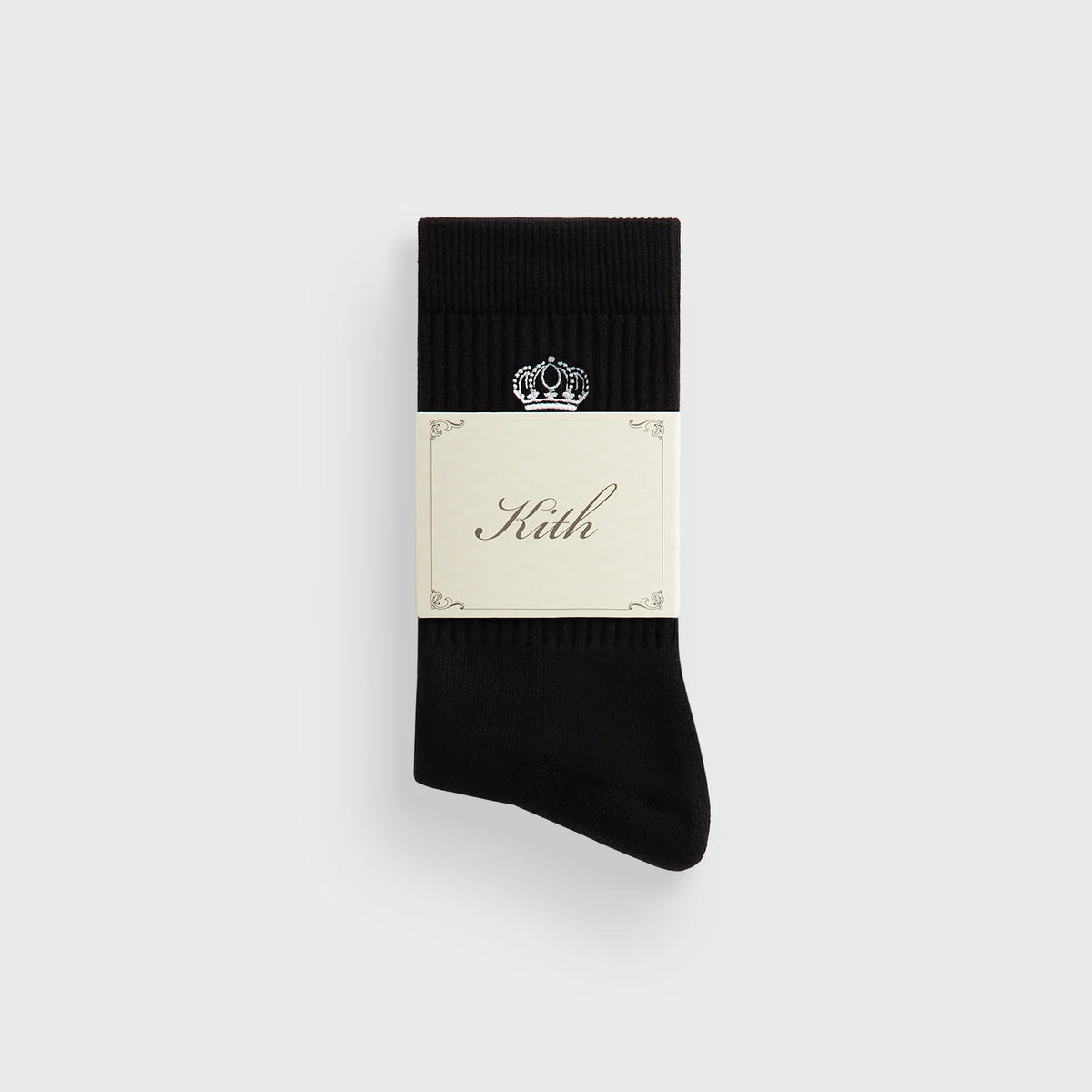 Kith Insignia Cotton Mid Crew Socks - Black