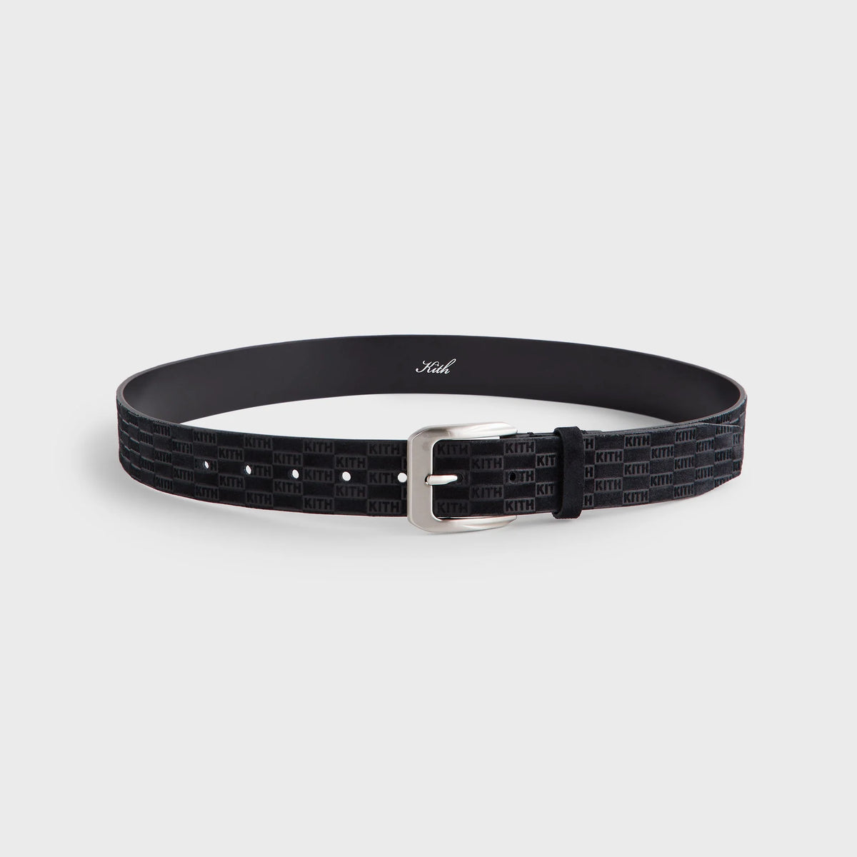 Kith Monogram Suede Leather Belt - Black