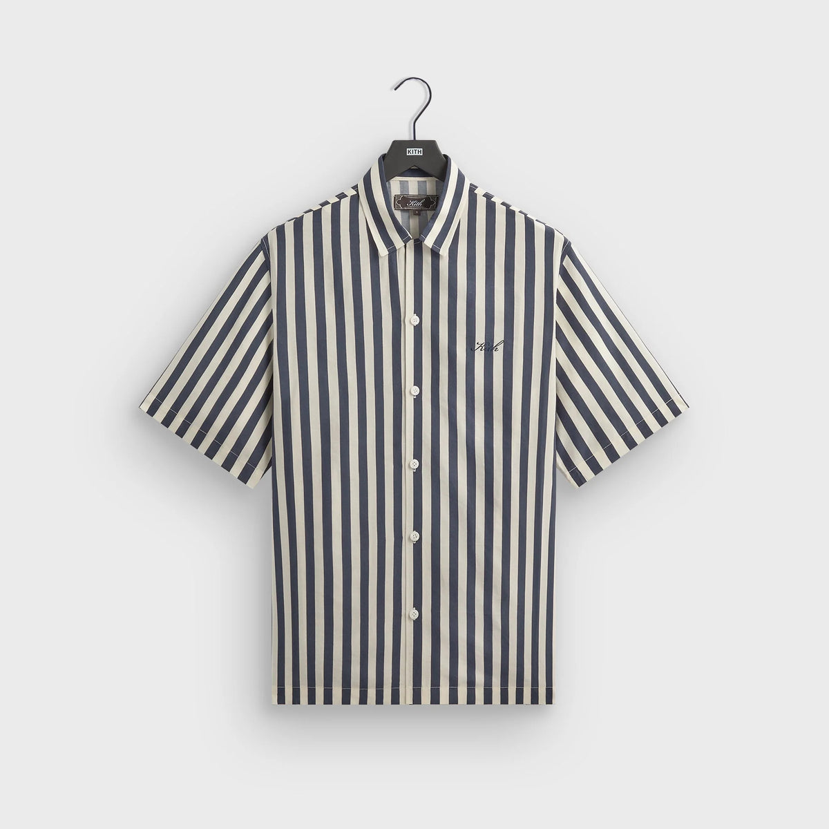 Kith Striped Thompson Camp Collar Shirt - Nocturnal