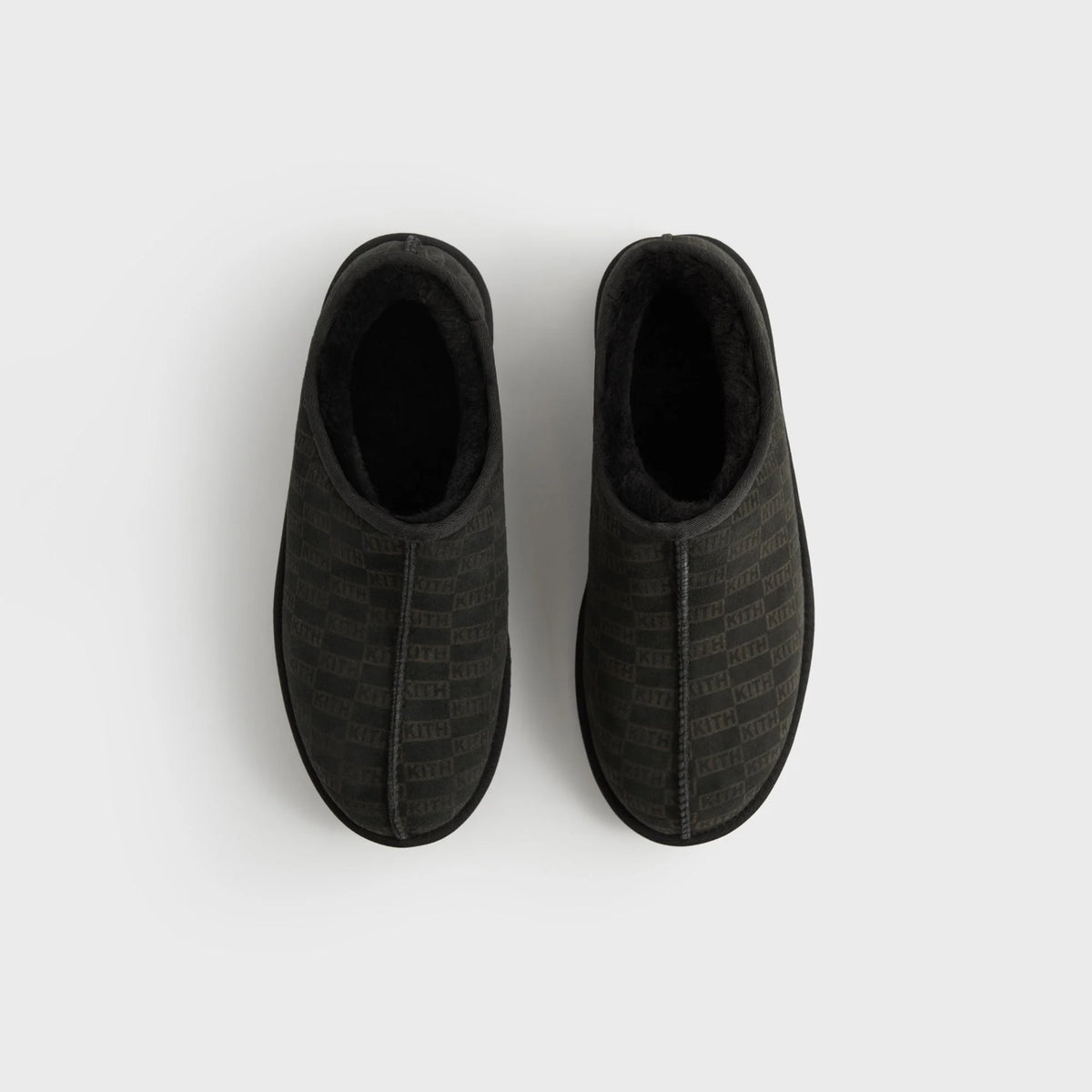 Kith Monogram Shearling Slippers - Black