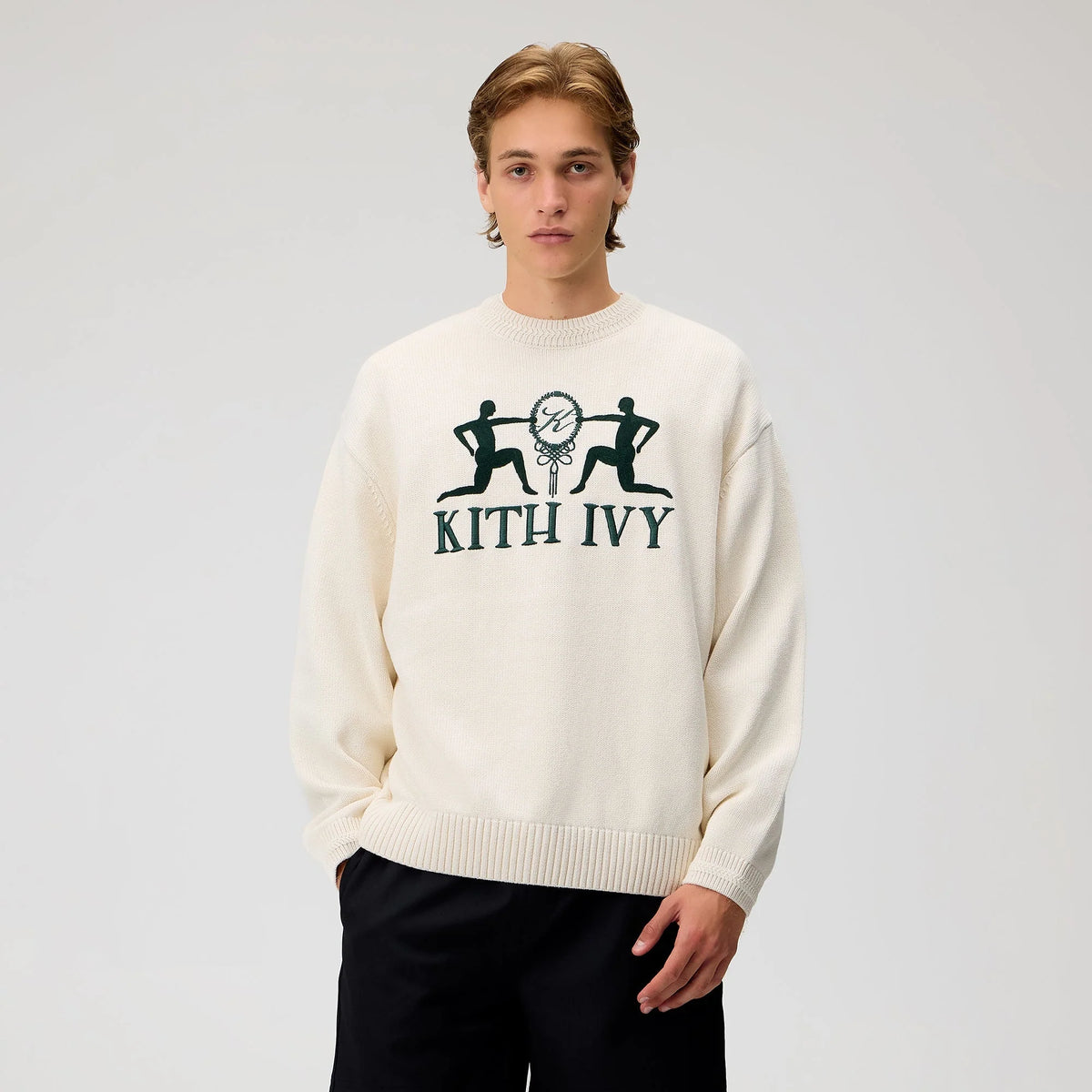 Kith Ivy Emblem Crewneck Sweater - Sandrift