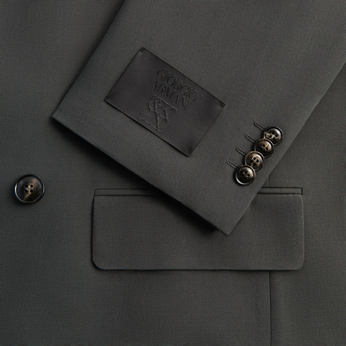 Giorgio Armani & Kith &Kin Milano Crepe Collarless Jacket - Dark Ash