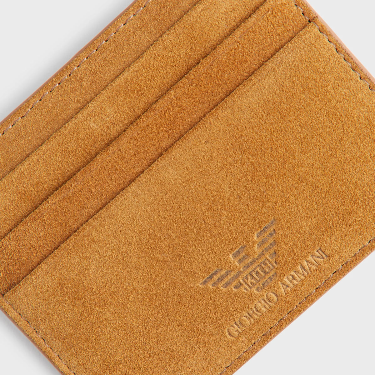 Giorgio Armani & Kith Suede Card Holder - Tan