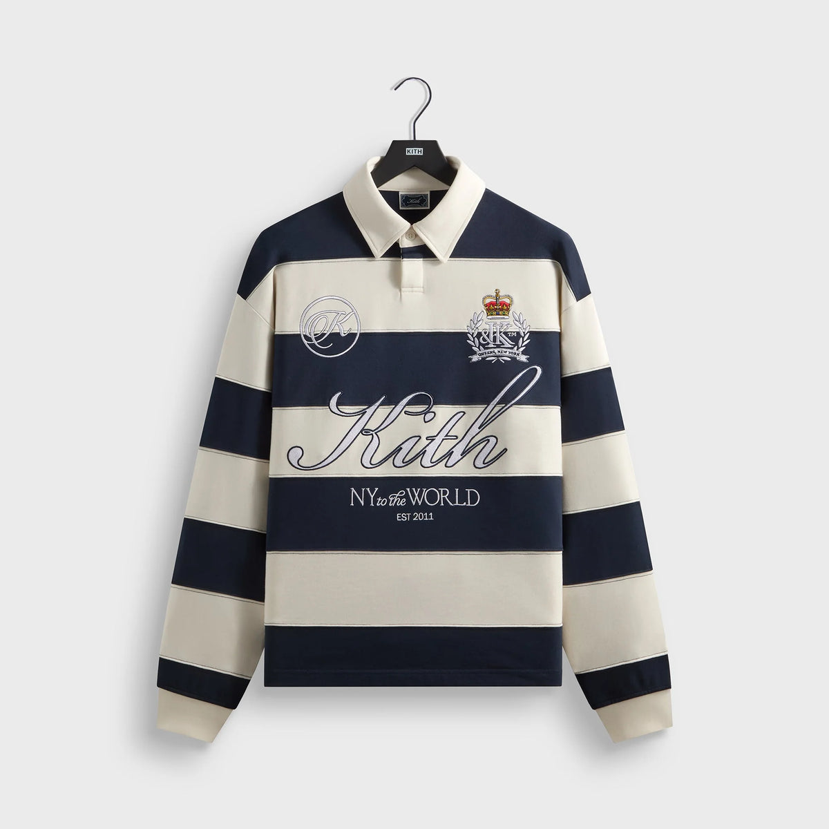 Kith Compact Fleece Striped Rugby - Nocturnal
