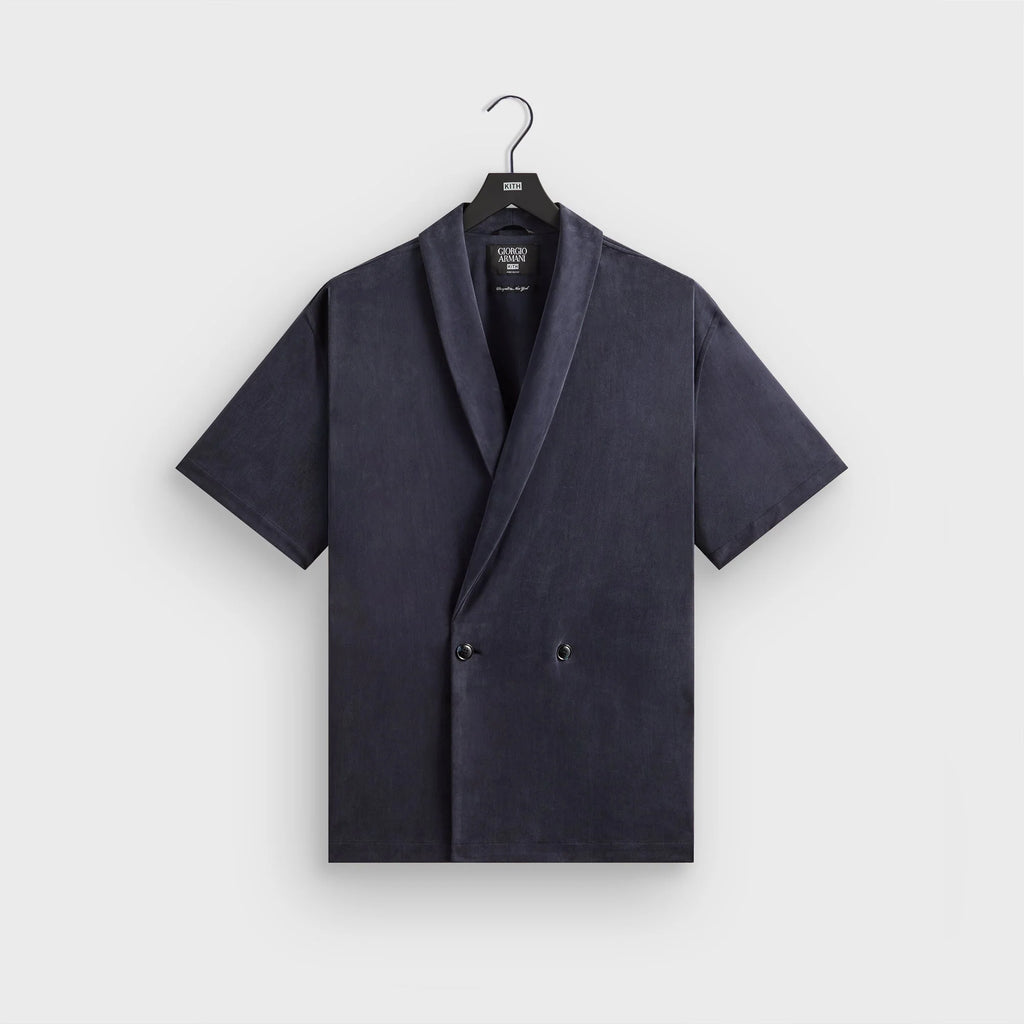 Giorgio Armani & Kith Short Sleeve Thompson Crossover Shirt - Nocturnal