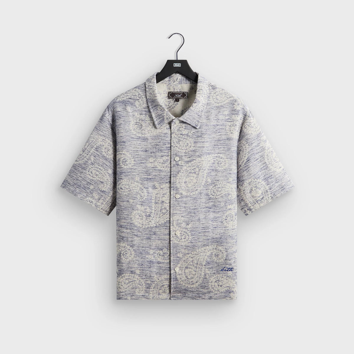 Kith Heathered Paisley Torin Shirt - Light Indigo