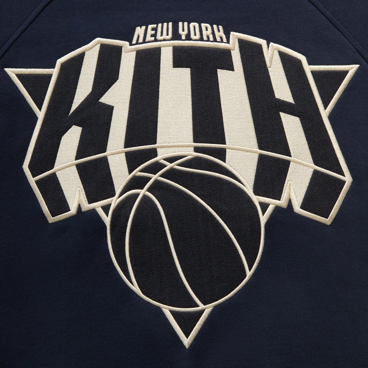Kith for the New York Knicks Cutoff Nelson Raglan Vintage Crewneck - Nocturnal