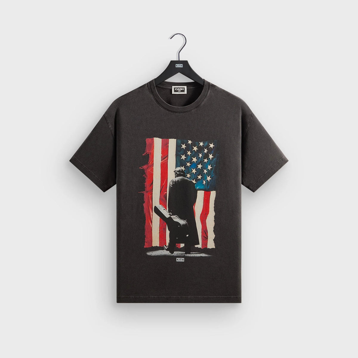 Kith Records for Johnny Cash American Flag Vintage Tee - Black