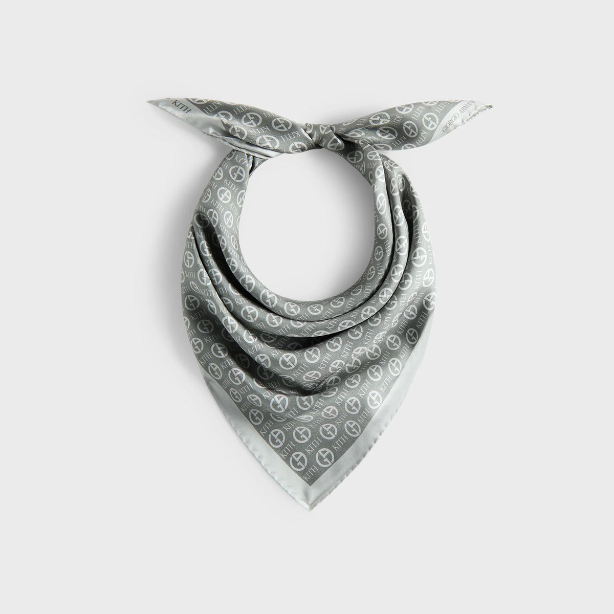 Giorgio Armani & Kith Monogram Printed Silk Bandana - Concrete
