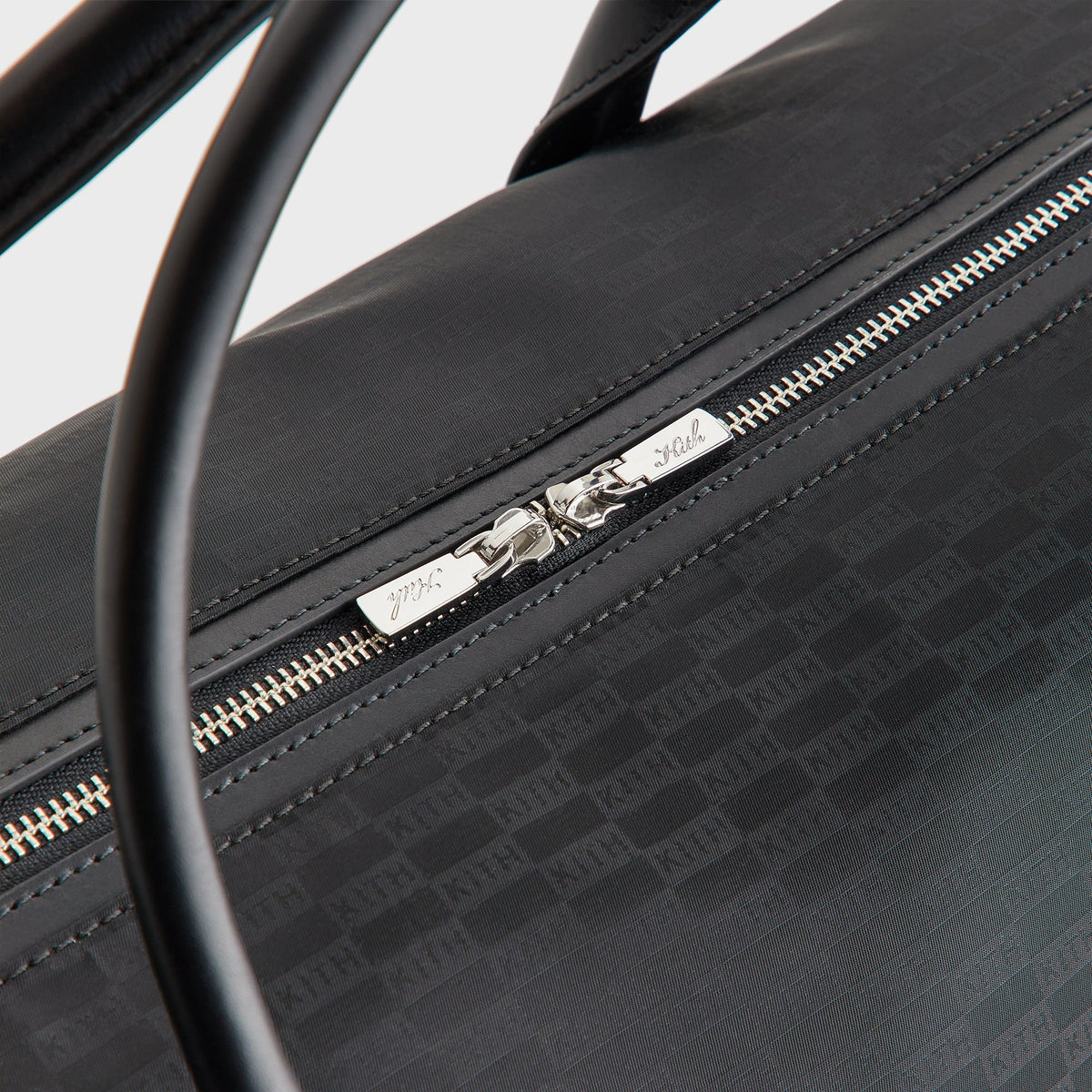 Kith Monogram Nylon Leather Duffle Bag - Black
