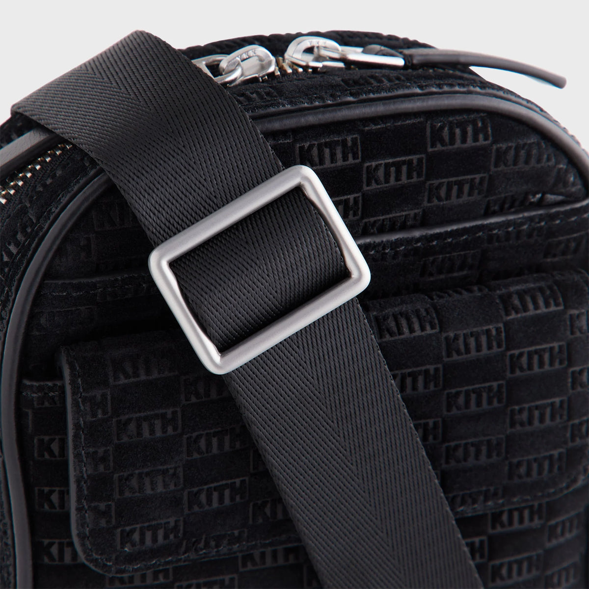 Kith Monogram Suede Passenger K15 Bag - Black