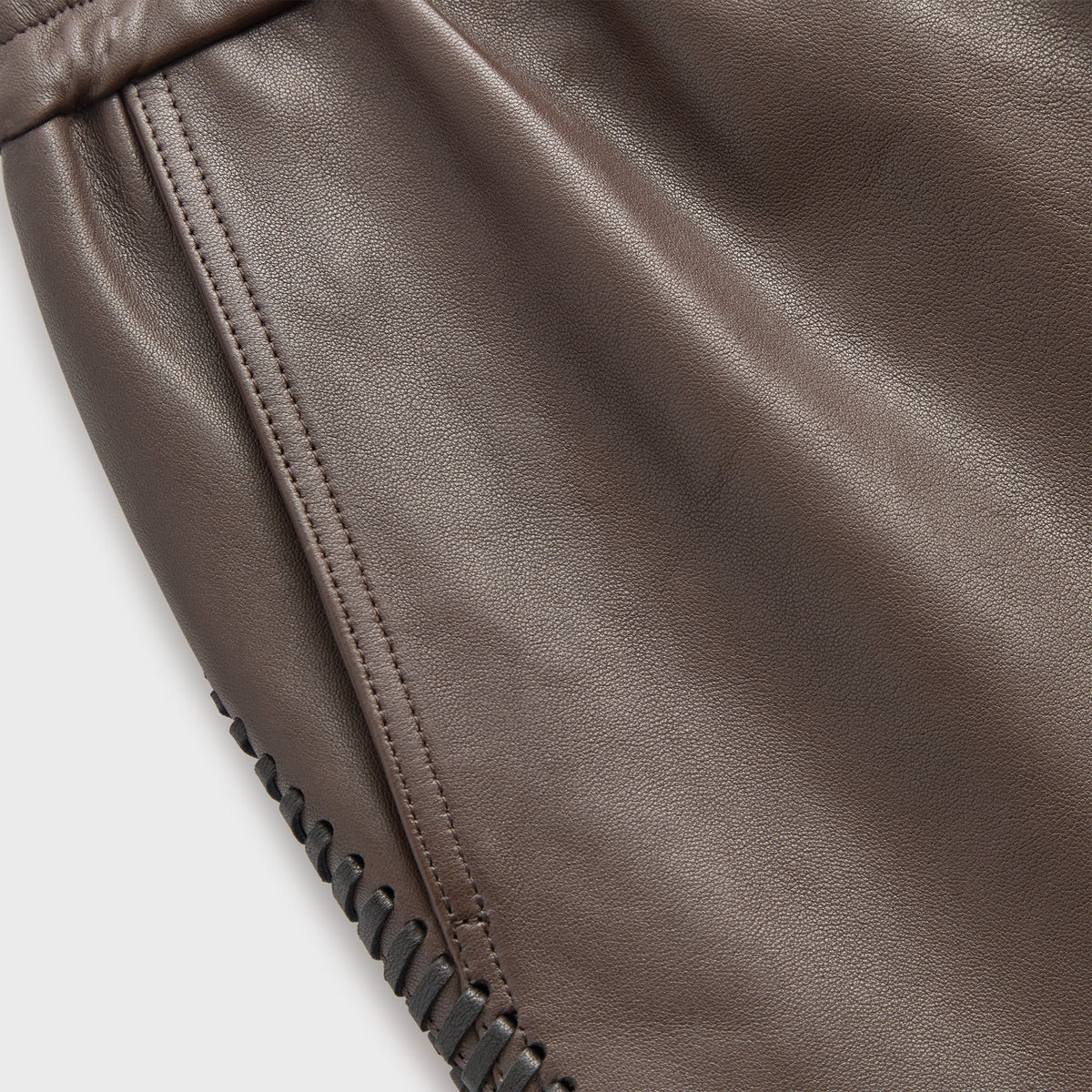&Kin Irving Combo Leather Moto Pant - Hickory